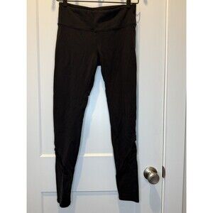 Womens Alo Entwine Yoga Leggings Full Length Mid Rise Black Small 26” Activewear